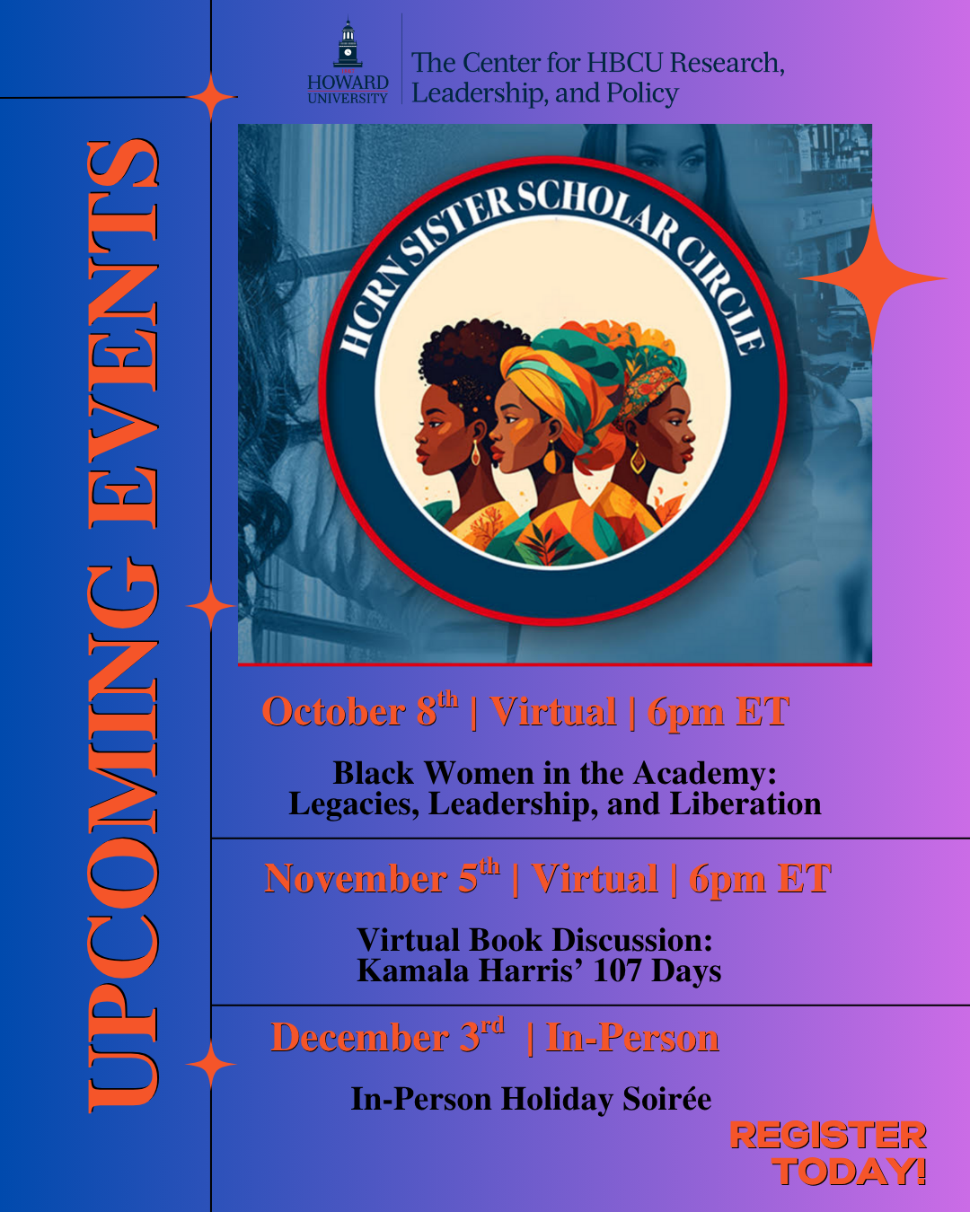 HCRN Sister Scholar Circle Calendar Fall 2025 